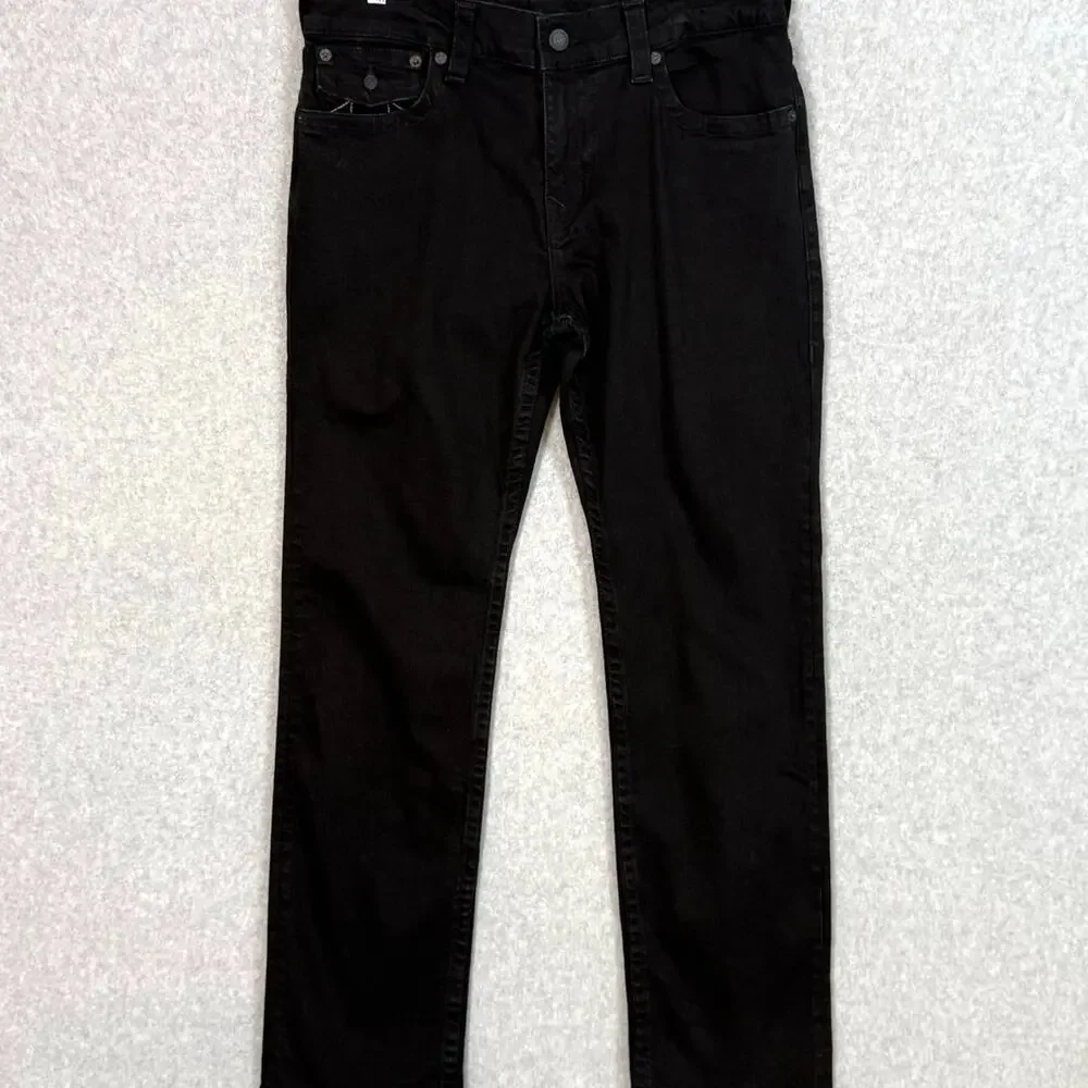 True Religion Ricky Flap Relaxed Straight Jeans Size 34 Flap Pockets Streetwear